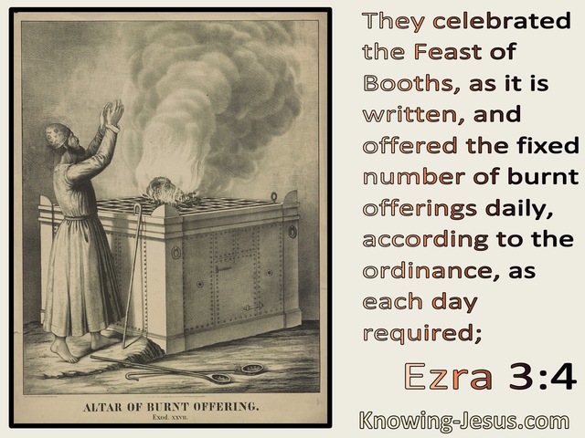 Ezra 3:4 They Celebrated The Feast Of Booths (cream)